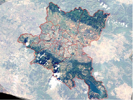 Aerophoto map of Sofia