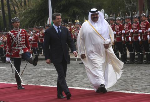 The president Georgi Parvanov meets the emir of Qatar